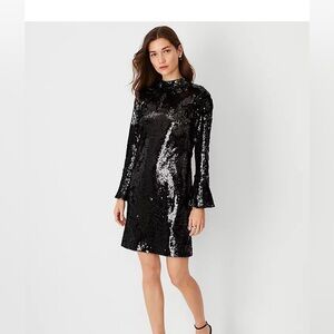 NWT Ann Taylor sequin bell sleeve shift dress